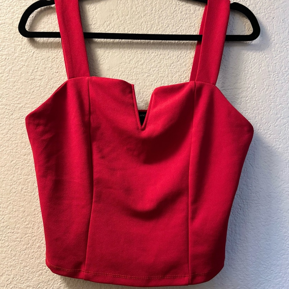 Moa Moa Red Sleeveless Bustier Tank Top